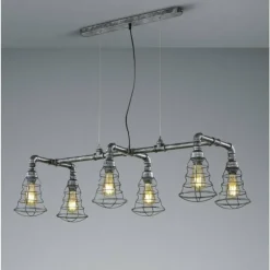 Suspension Trio-Leuchten Gotham Brun foncé, Argenté, 6 lumières