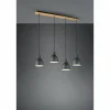 Suspension Trio-Leuchten Henley Noir, 4 lumières