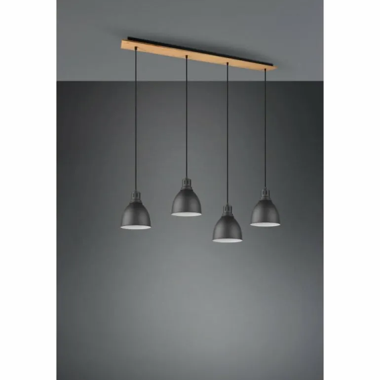 Suspension Trio-Leuchten Henley Noir, 4 lumières