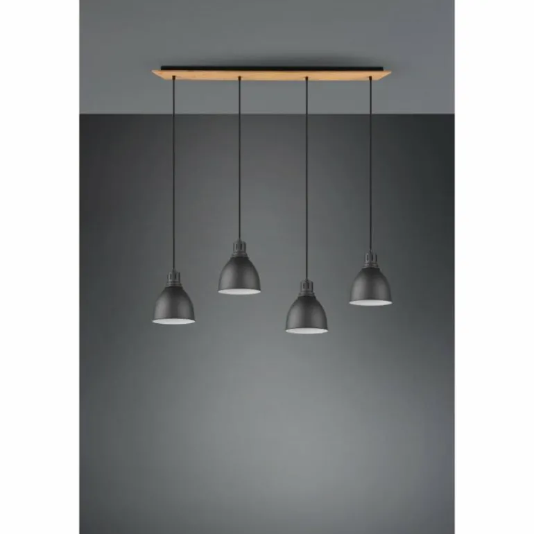 Suspension Trio-Leuchten Henley Noir, 4 lumières