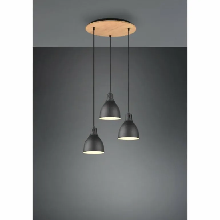 Suspension Trio-Leuchten Henley Noir, 3 lumières