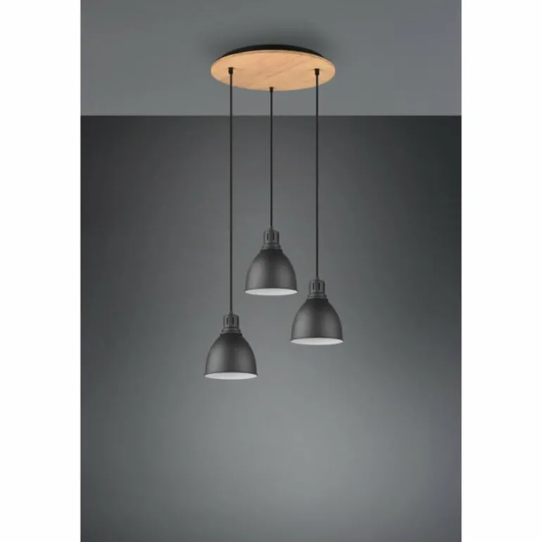 Suspension Trio-Leuchten Henley Noir, 3 lumières