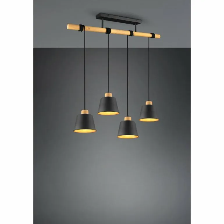 Suspension Trio-Leuchten Harris Noir, 4 lumières