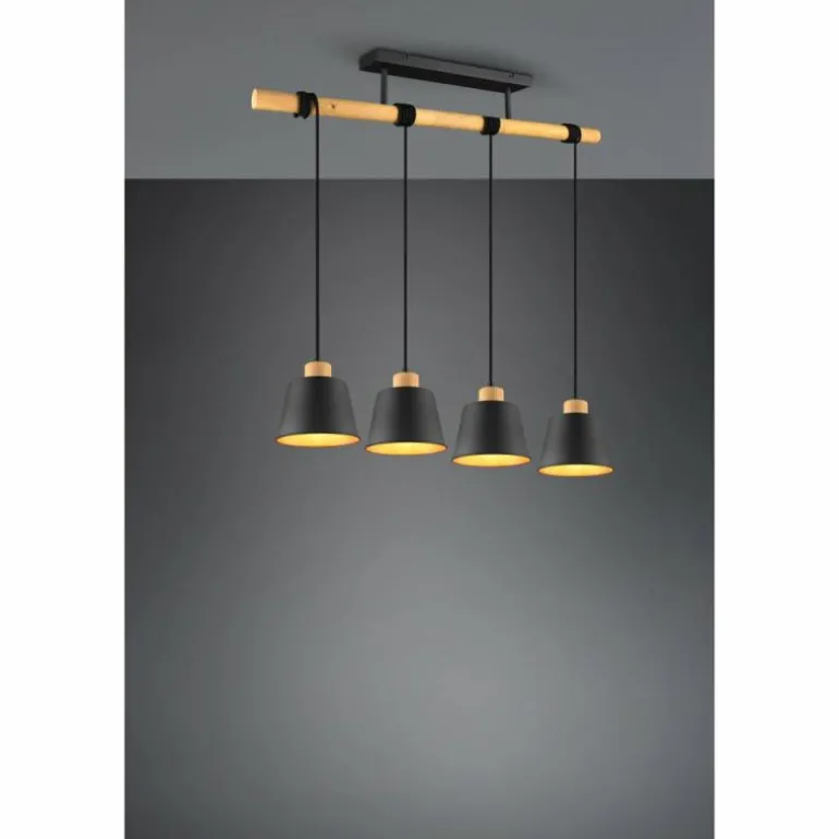 Suspension Trio-Leuchten Harris Noir, 4 lumières