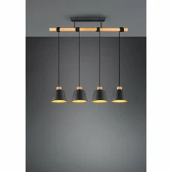 Suspension Trio-Leuchten Harris Noir, 4 lumières