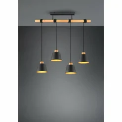 Suspension Trio-Leuchten Harris Noir, 4 lumières