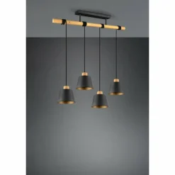 Suspension Trio-Leuchten Harris Noir, 4 lumières