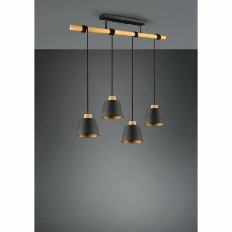 Suspension Trio-Leuchten Harris Noir, 4 lumières