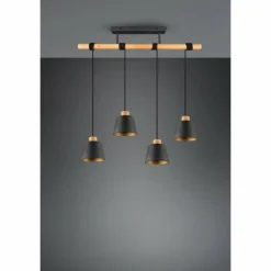 Suspension Trio-Leuchten Harris Noir, 4 lumières