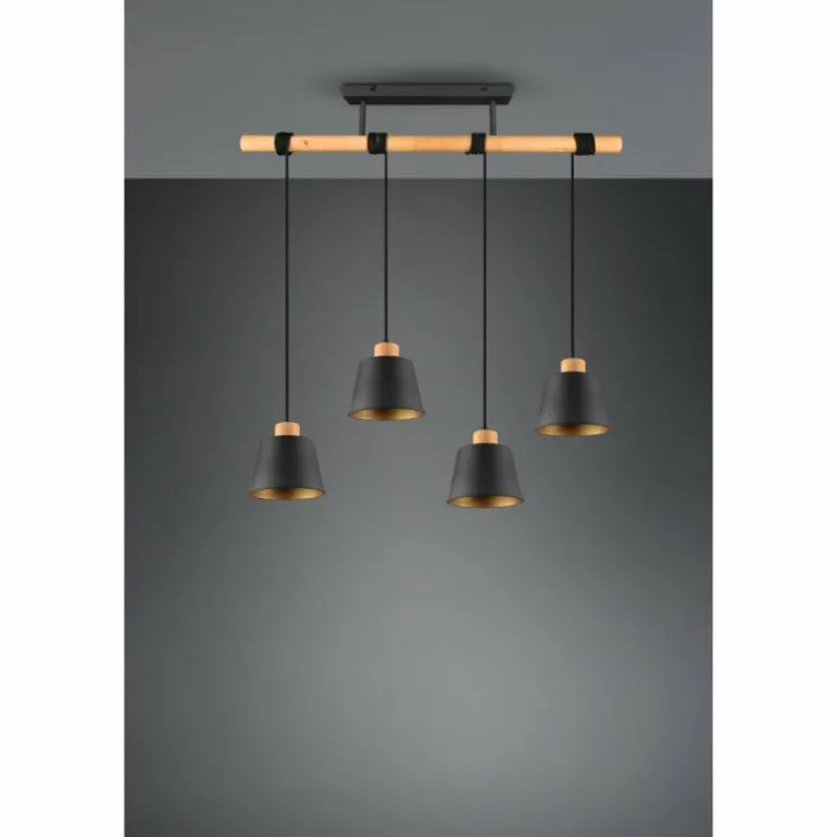 Suspension Trio-Leuchten Harris Noir, 4 lumières