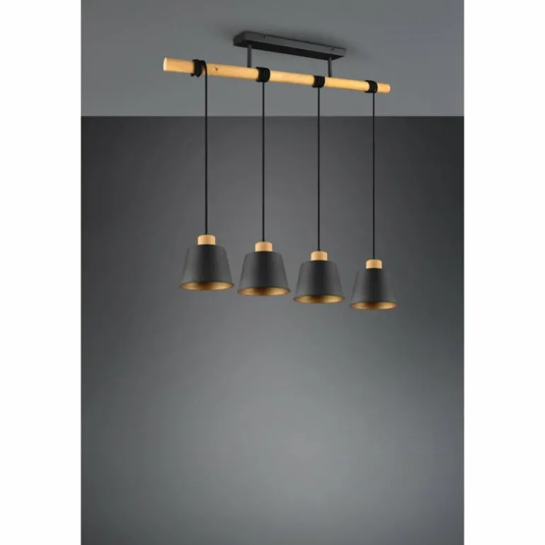 Suspension Trio-Leuchten Harris Noir, 4 lumières