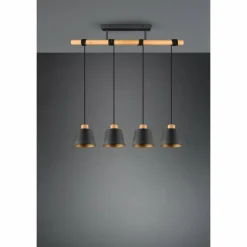 Suspension Trio-Leuchten Harris Noir, 4 lumières