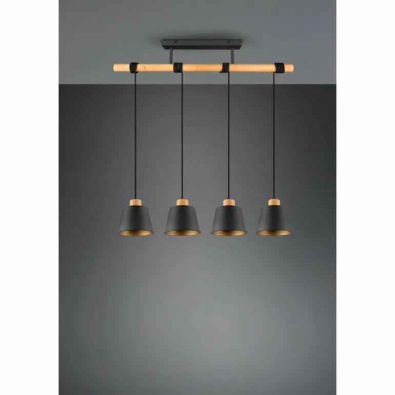 Suspension Trio-Leuchten Harris Noir, 4 lumières