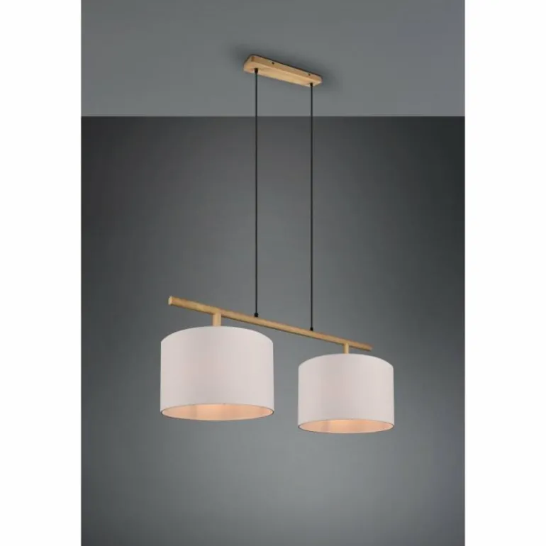Suspension Trio-Leuchten Korba Brun, 2 lumières
