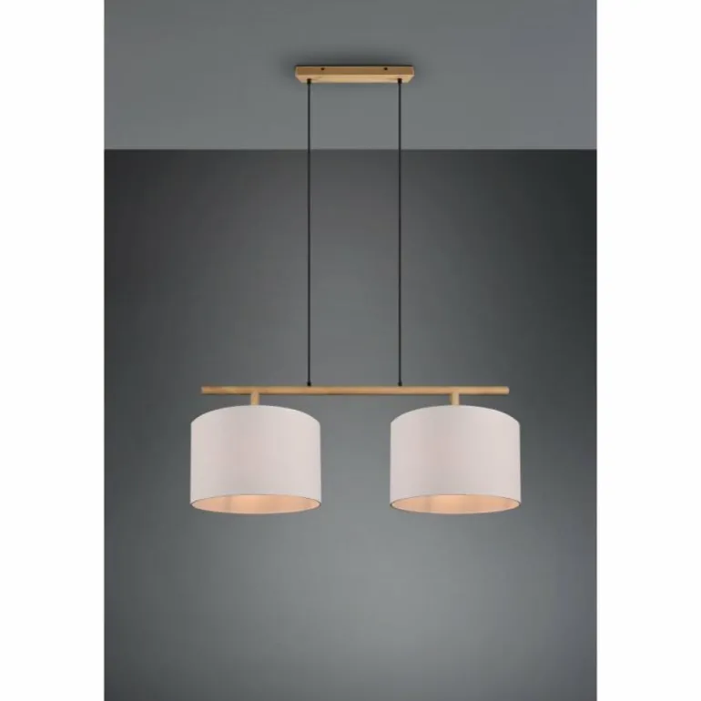 Suspension Trio-Leuchten Korba Brun, 2 lumières