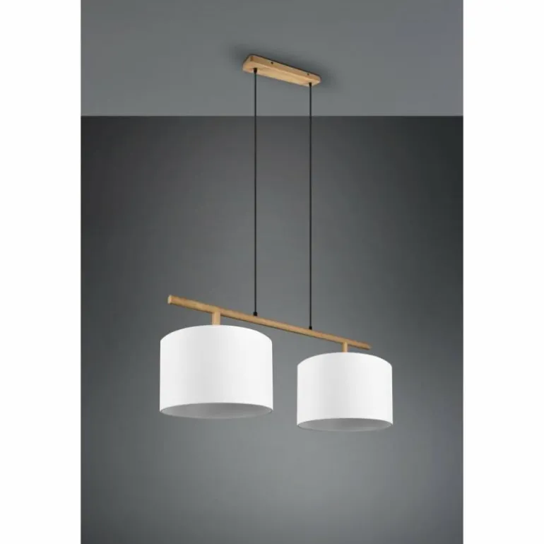 Suspension Trio-Leuchten Korba Brun, 2 lumières