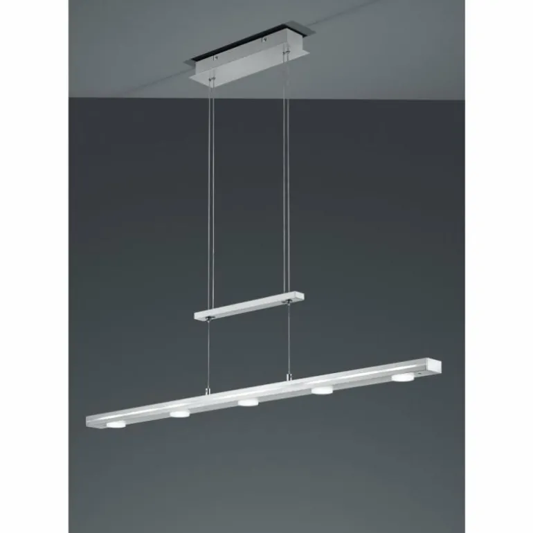 Suspension Trio-Leuchten Lacal LED Nickel mat, 7 lumières