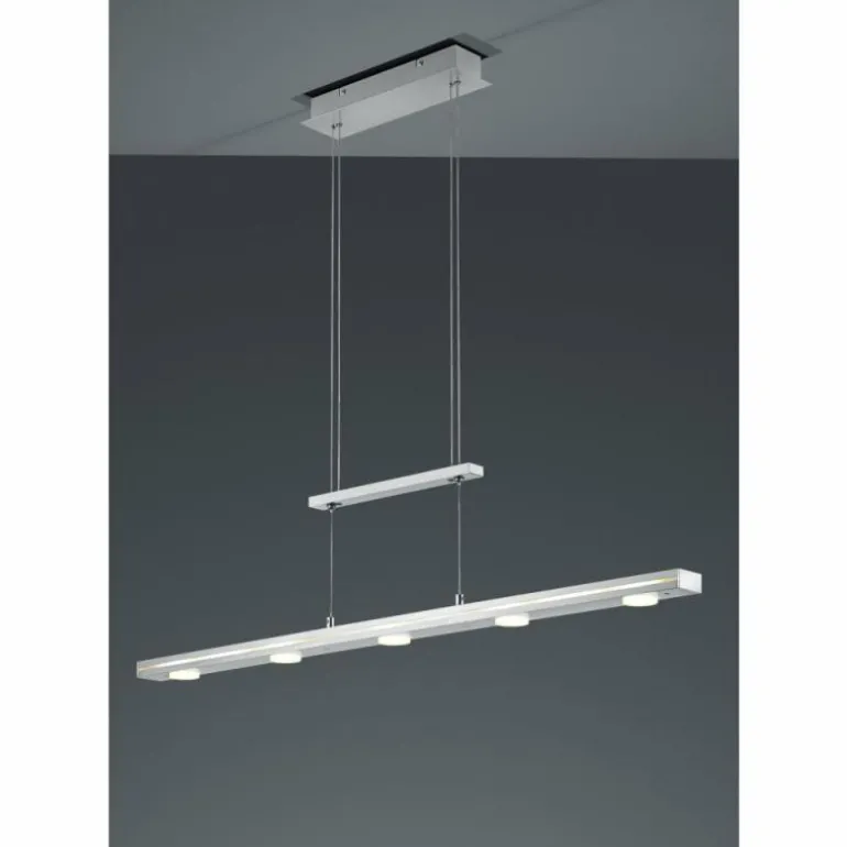 Suspension Trio-Leuchten Lacal LED Nickel mat, 7 lumières