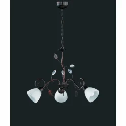 Suspension Trio-Leuchten Traditio Brun foncé, Rouille, 3 lumières