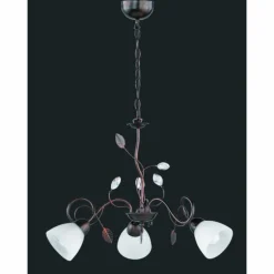 Suspension Trio-Leuchten Traditio Brun foncé, Rouille, 3 lumières
