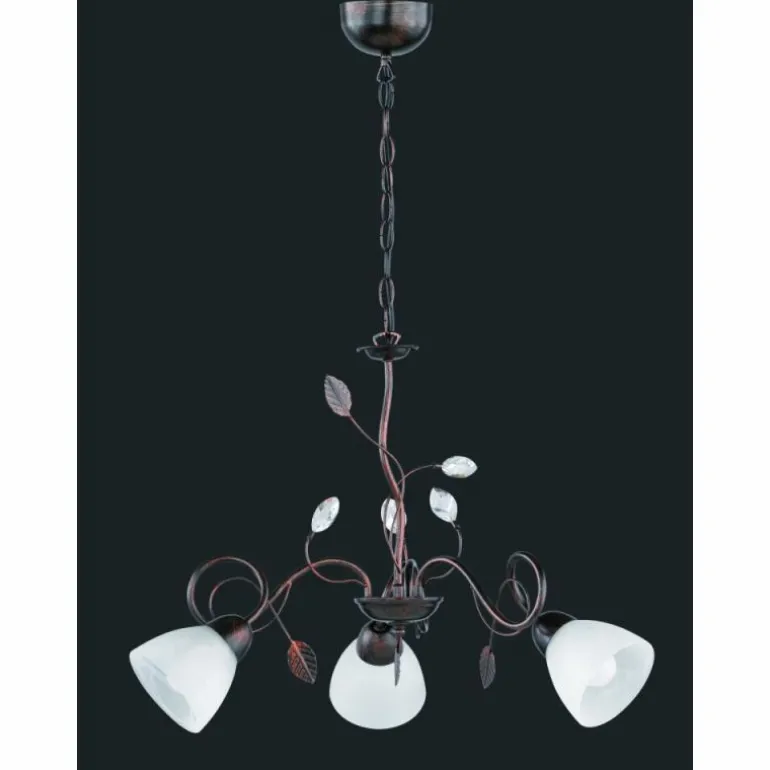 Suspension Trio-Leuchten Traditio Brun foncé, Rouille, 3 lumières