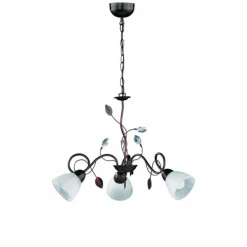 Suspension Trio-Leuchten Traditio Brun foncé, Rouille, 3 lumières
