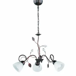 Suspension Trio-Leuchten Traditio Brun foncé, Rouille, 3 lumières