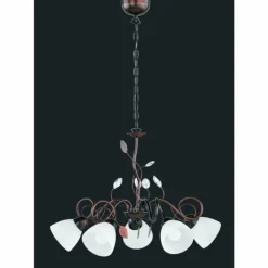Suspension Trio-Leuchten Traditio Brun foncé, Rouille, 5 lumières