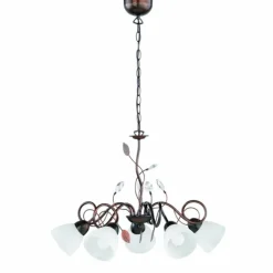 Suspension Trio-Leuchten Traditio Brun foncé, Rouille, 5 lumières