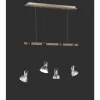 Suspension Trio-Leuchten Timber Bois foncé, 4 lumières