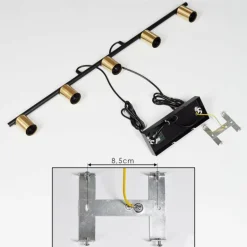 Suspension Tulla Laiton, Noir, 5 lumières