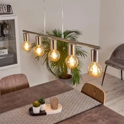 Suspension Tulla Nickel mat, 5 lumières