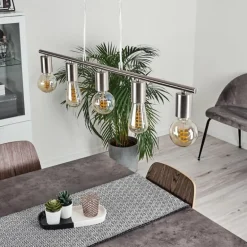 Suspension Tulla Nickel mat, 5 lumières