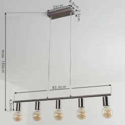 Suspension Tulla Nickel mat, 5 lumières
