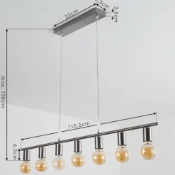Suspension Tulla Nickel mat, 7 lumières