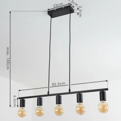 Suspension Tulla Noir, 5 lumières