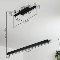 Suspension Tumbila LED Noir, 1 lumière