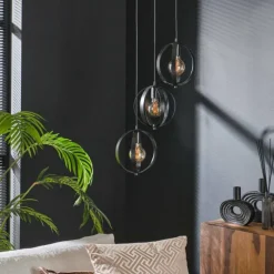 Suspension Turn Anthracite, 3 lumières