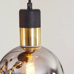 Suspension Tuvalu Laiton, Noir, 5 lumières