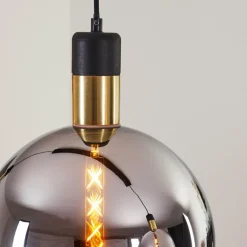 Suspension Tuvalu Laiton, Noir, 3 lumières