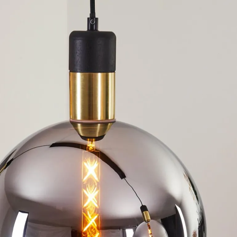 Suspension Tuvalu Laiton, Noir, 3 lumières