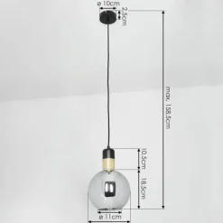 Suspension Tuvalu Noir, 1 lumière