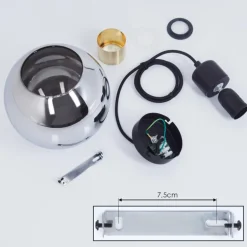 Suspension Tuvalu Noir, 1 lumière