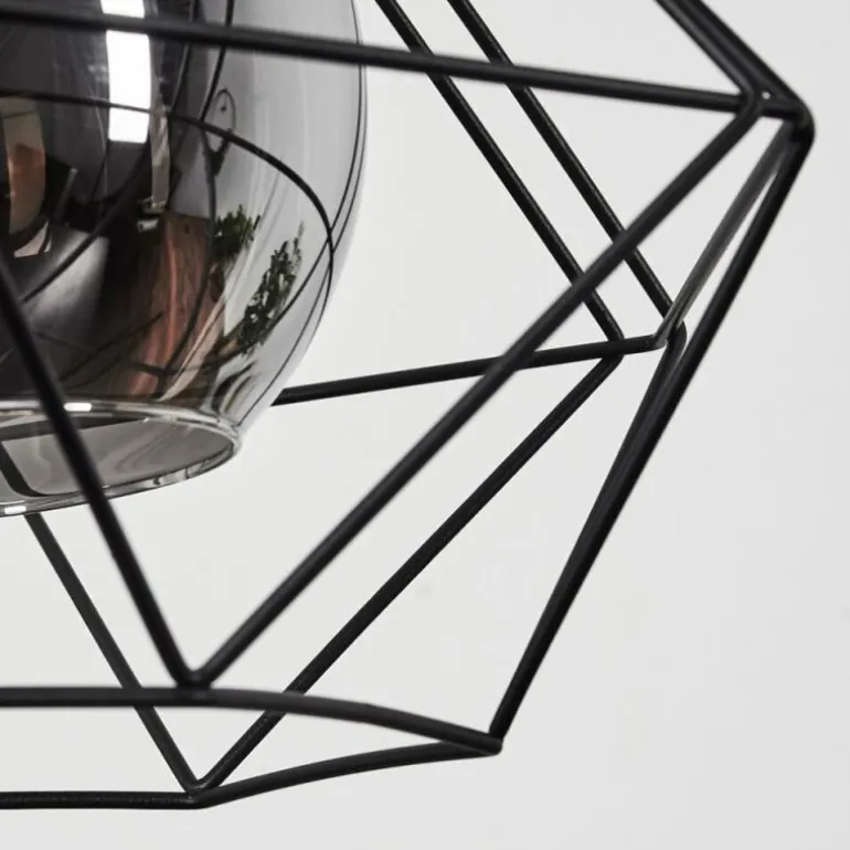 Suspension Uarau Noir, 3 lumières