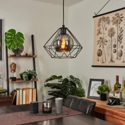 Suspension Uarau Noir, 1 lumière