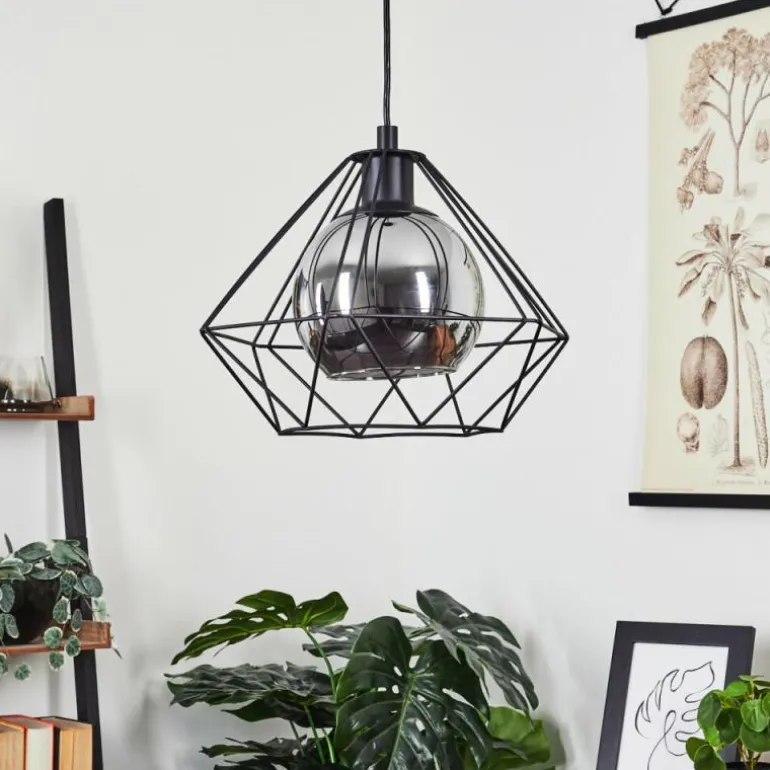 Suspension Uarau Noir, 1 lumière