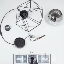 Suspension Uarau Noir, 1 lumière