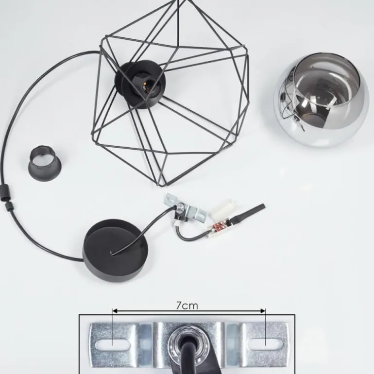 Suspension Uarau Noir, 1 lumière