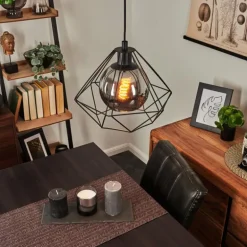 Suspension Uarau Noir, 1 lumière