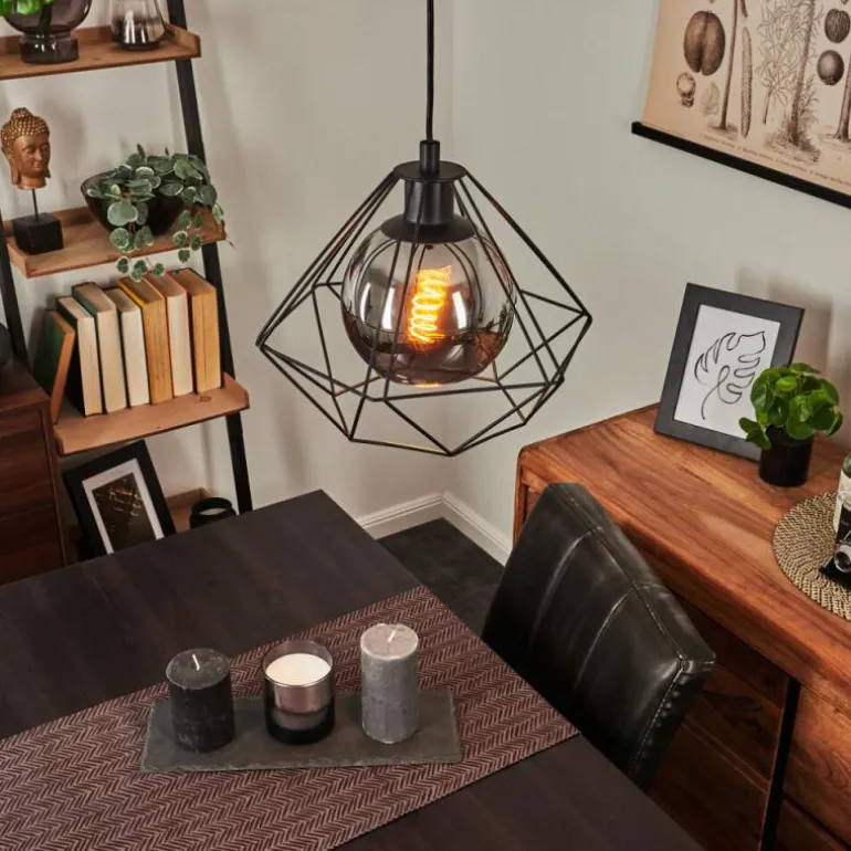 Suspension Uarau Noir, 1 lumière